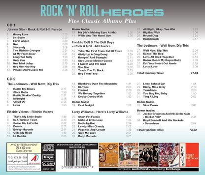 ROCK N' ROLL HEROES: JOHNNY OTIS / FREDDIE BELL & THE BELL BOYS / THE JODIMARS / RITCHIE VALENS / LARRY WILLIAMS - Five Classic Albums Plus (2 CDS)