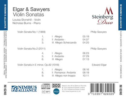 Elgar: Violin Sonatas 1 & 2; Sawyers: Violin Sonata - Steinberg Duo