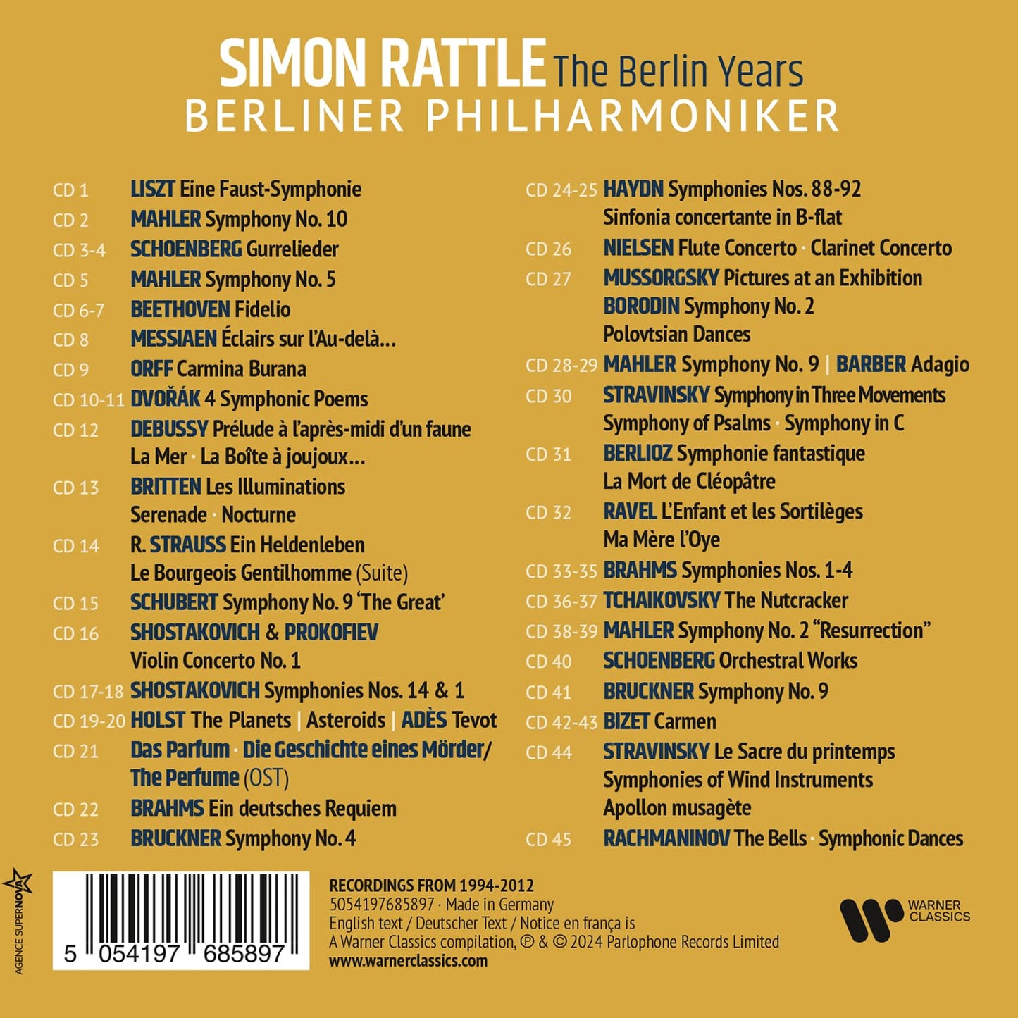 SIMON RATTLE: THE BERLIN YEARS (45 CDS)