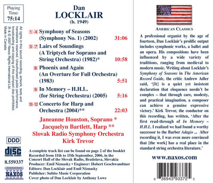 LOCKLAIR: Symphony of Seasons; Harp Concerto; Lairs of Soundings - Slovak Radio Symphony Orchestra