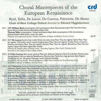 Choral Masterpieces of the European Renaissance - Choir of New College, Oxford (5 CDs)