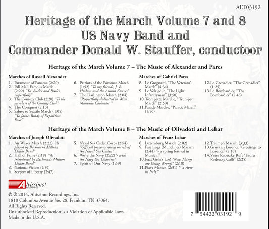 HERITAGE OF THE MARCH, Volumes 7 & 8 - United States Navy Band (2 CDs)