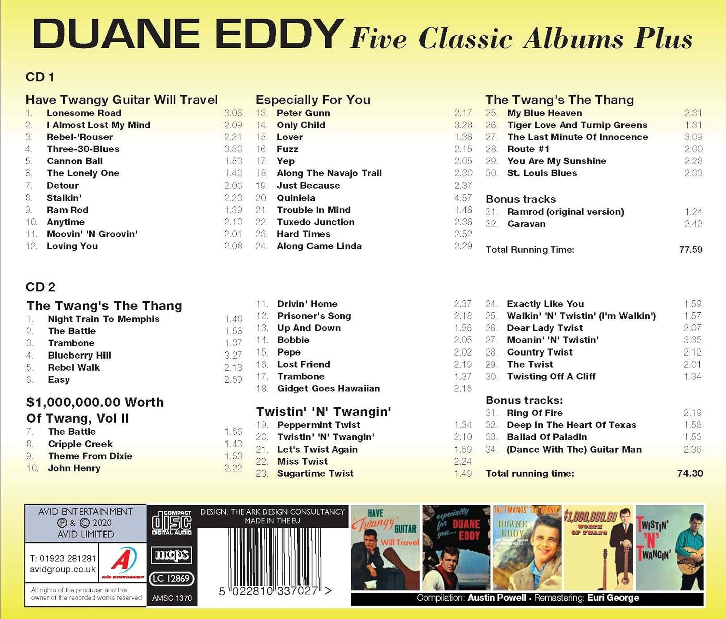 DUANE EDDY - Have Twangy Guitar Will Travel / Especially For You / Twang's The / Million Dollar Worth V.2 / Twistin N