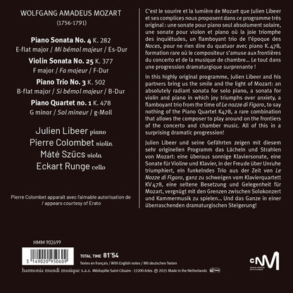 "Mozart 1, 2, 3, 4". Solo, duo, trio, quartet - Julien Libeer, Pierre Colombet, Eckart Runge, Máté Szücs
