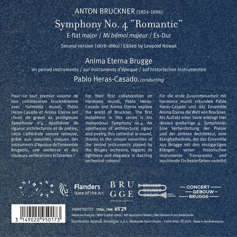 BRUCKNER: Symphony No.4 in E flat major 'Romantic' Anima Eterna Brugge, Pablo Heras-Casado