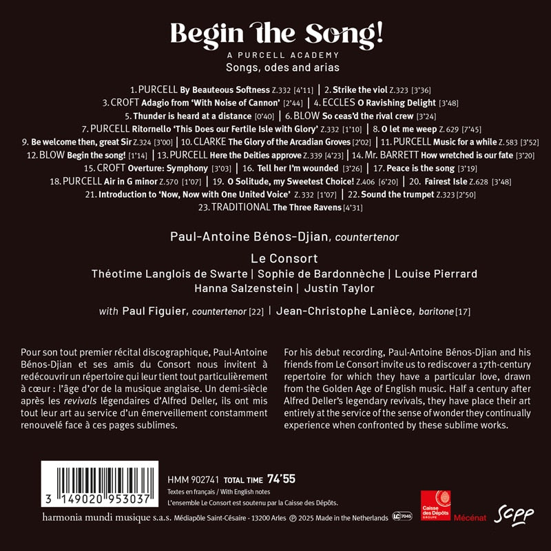 "Begin the Song!" A Purcell Academy - Paul-Antoine Bénos-Djian, Le Consort