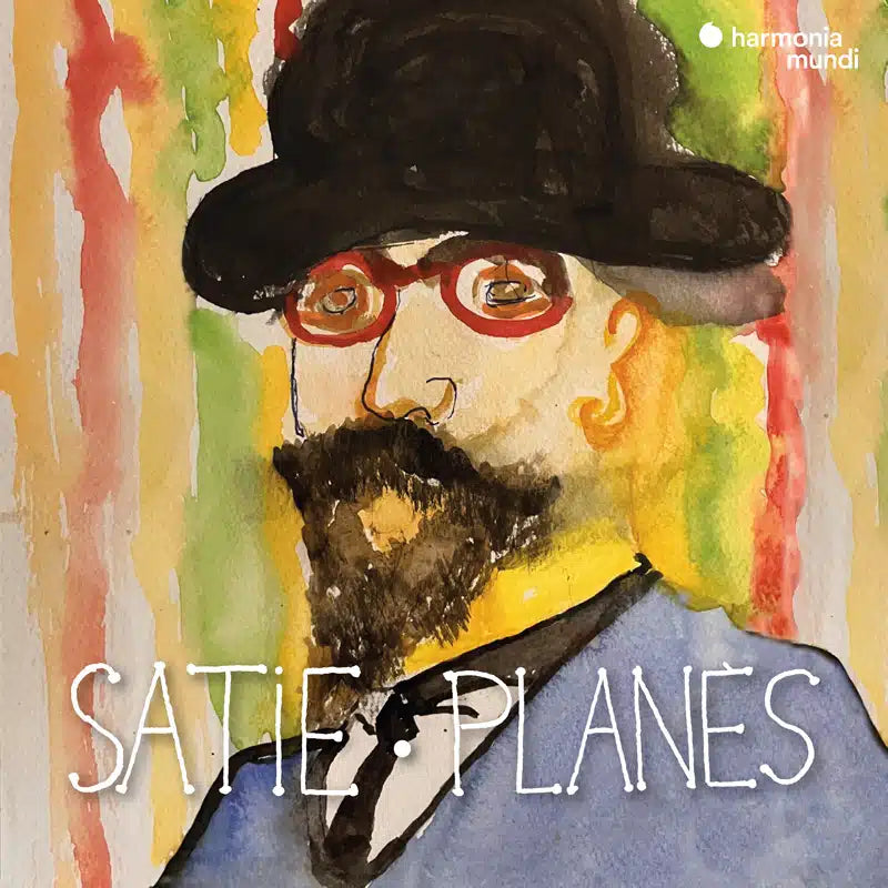 "Satie Planès" (Gymnopédies, Gnossiennes, Trois morceaux en forme de poire, Songs, etc.) - Alain Planès, Marc Mauillon, François Pinel