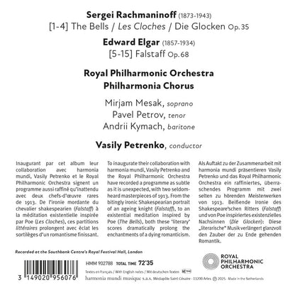 RACHMANINOFF: The Bells, Op. 35; ELGAR: Falstaff, Op. 68 - Vasily Petrenko, Royal Philharmonic Orchestra, Philharmonia Chorus, Mirjam Mesak, Pavel Petrov, Andrii Kymach