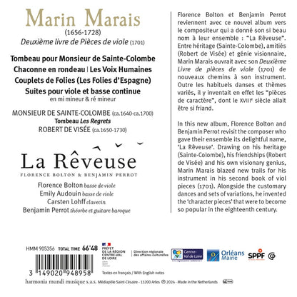 MARAIS: Tombeau pour Monsieur de Sainte-Colombe; Works for bass viol, Book II - La Rêveuse, Florence Bolton, Benjamin Perrot