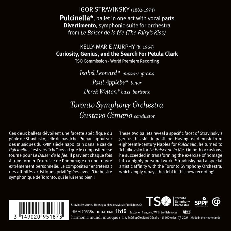 STRAVINSKY: Pulcinella (Ballet); Le Baiser de la Fée [The Fairy's Kiss] (Divertimento) - Toronto Symphony Orchestra, Gustavo Gimeno