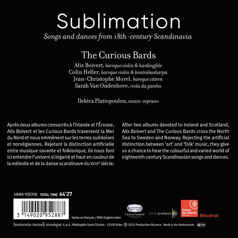 "Sublimation": Songs and Dances from 18th-Century Scandinavia - The Curious Bards, Ilektra Platiopoulou