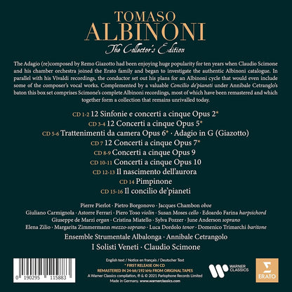 ALBINONI (The Collector's Edition) - CLAUDIO SCIMONE, I SOLISTI VENETI, PIERRE PIERLOT, JUNE ANDERSON (16 CDS)