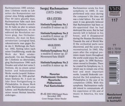 Rachmaninoff: Symphonies 1-3 - Mansurian Philharmonic, Paul Kantschieder (2 CDs)