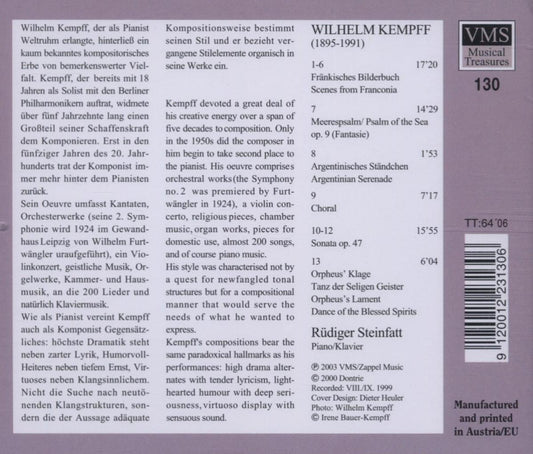KEMPFF, Wilhelm: Works for Piano - Rüdiger Steinfatt