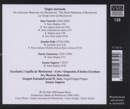 Virgen Morenata de Montserrat (The Black Madonna - Music by CEREROLS/VIOLA/CASANOVAS/SEGARRA) - Escolania i Capilla de Montserrat/Ars Musica Barce