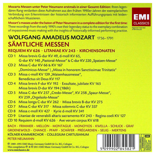 Mozart: Complete Masses - Choir and Orchestra of the Collegium Cartusianum, Peter Neumann(10 CDs)