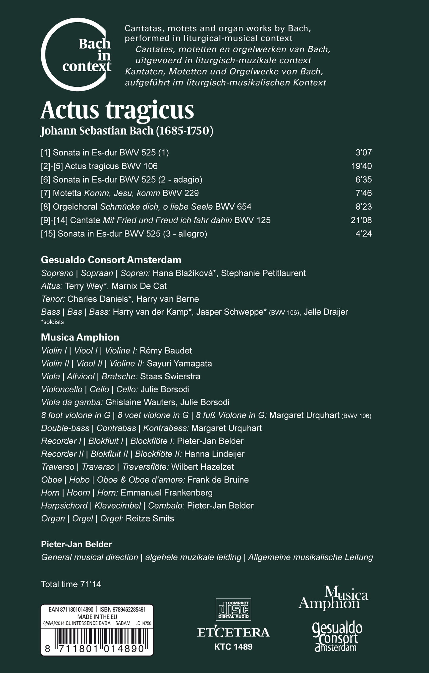 BACH IN CONTEXT: ACTUS TRAGICUS