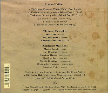 THRENODY ENSEMBLE - TIMBRE HOLLOW, THAROMAN PART I, II