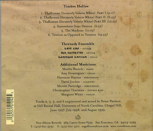 THRENODY ENSEMBLE - TIMBRE HOLLOW, THAROMAN PART I, II