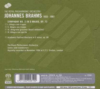 Brahms: Symphony No. 2; Academic Festival Overture - James Judd, Royal Philharmonic (Hybrid SACD)