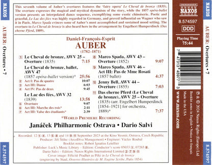 Auber: Overtures, Vol. 7 - Janáček Philharmonic Ostrava, Dario Salvi