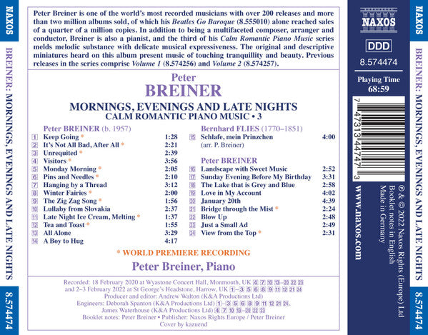 Breiner: Calm Romantic Piano Music - Mornings, Evenings & Late Nights