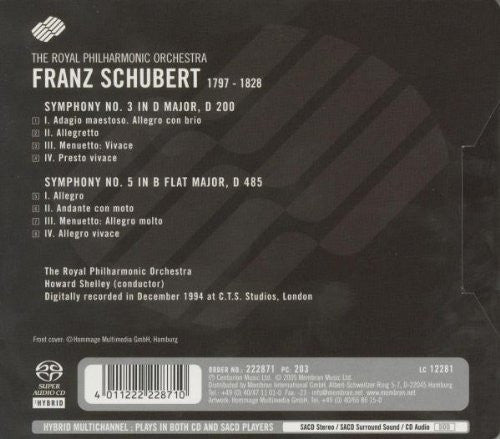 Schubert: Symphonies 3 & 5 - Howard Shelley, Royal Philharmonic Orchestra (Hybrid SACD)