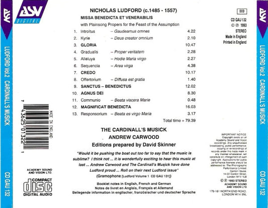 LUDFORD: Missa Benedicta Et Venerabilis; Magnificat Benedicta - The Cardinall's Musick