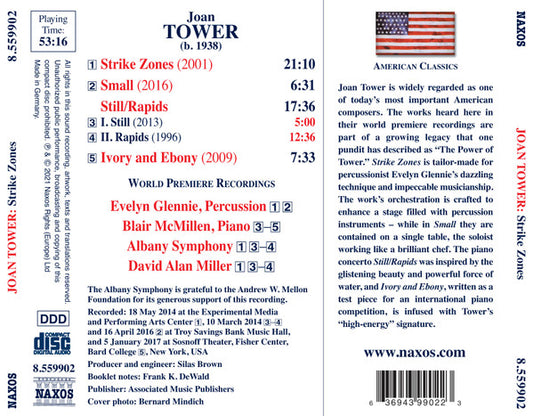Tower: Strike Zones; Small; Still/Rapids; Ivory and Ebony - Evelyn Glennie, Blair McMillen, Albany Symphony, David Alan Miller