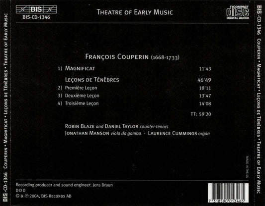 COUPERIN: Magnificat; Lecons de Tenebres - Robin Blaze, Theatre of Early Music, Jonathan Manson, Laurence Cummings, Daniel Taylor