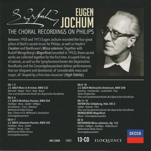 Eugen Jochum: Choral Recordings On Philips - EUGEN JOCHUM / CONCERTGEBOUWORKEST / VARIOUS CHOIRS (13 CDs)