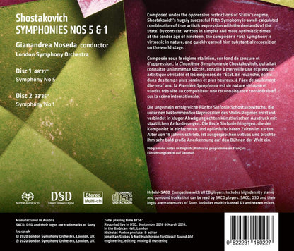 Shostakovich: Symphonies Nos 5 & 1 - GIANANDREA NOSEDA / LONDON SYMPHONY ORCHESTRA (HYBRID SACD)