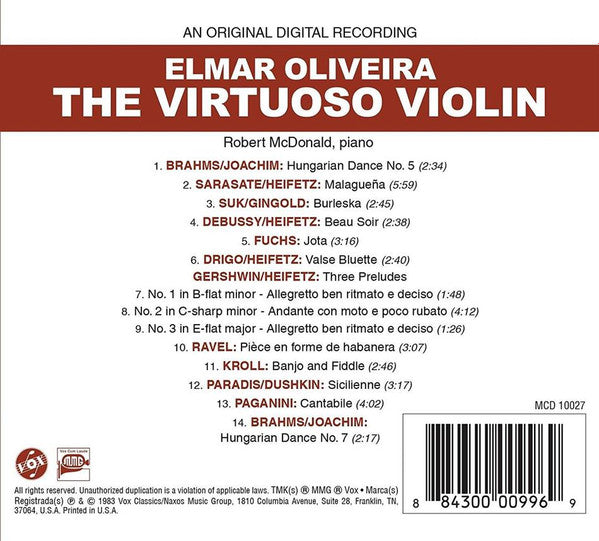 VIRTUOSO VIOLIN - ELMAR OLIVEIRA