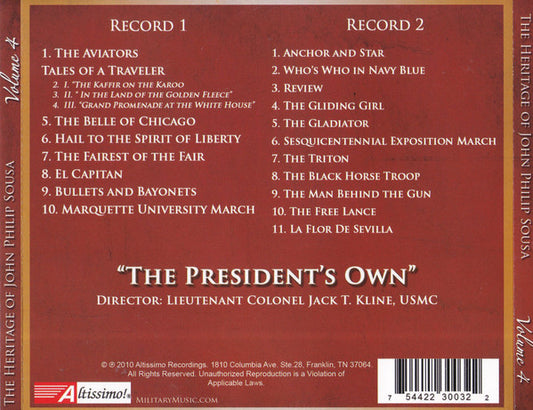The Heritage of John Philip Sousa, Vol. 4 - US Marine Band (2 CDs)