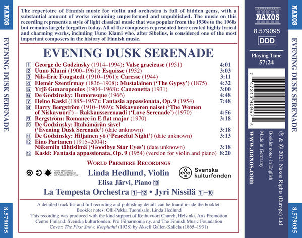 Evening Dusk Serenade: Newly Discovered Finnish Works for Violin and Orchestra - LInda Hedland