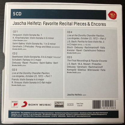 JASCHA HEIFETZ: FAVORITE RECITAL PIECES & ENCORES (5 CDS)