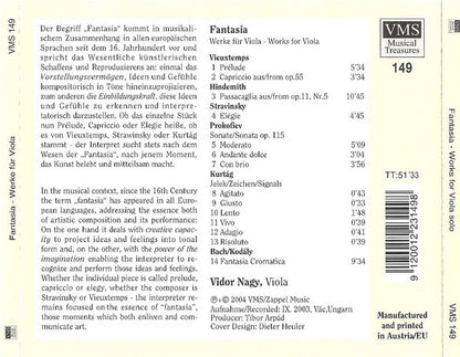 Fantasia: Music for Viola (HINDEMITH/PROKOFIEFF/STRAWINSKY) - Vidor Nagy