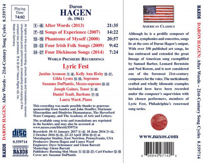 Hagen: 21st-Century Song Cycles - Lyric Fest