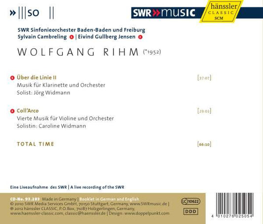 RIHM: Uber die Linie II, Coll'Arco - SWR Symphonie Orchestra Baden Baden