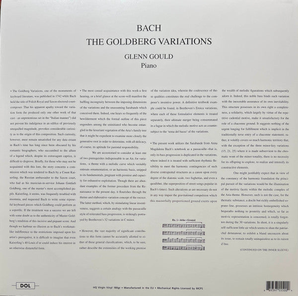 BACH: THE GOLDBERG VARIATIONS - GLENN GOULD (VINYL)