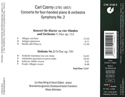 CZERNY: Concerto for Four-Handed PIano, Symphony No. 2 - Xiao Ming, Horst Göbel, Brandenburgisches Staatsorchester