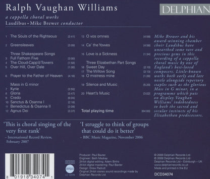 Vaughan Williams: A Cappella Choral Works - Laudibus, Mike Brewer