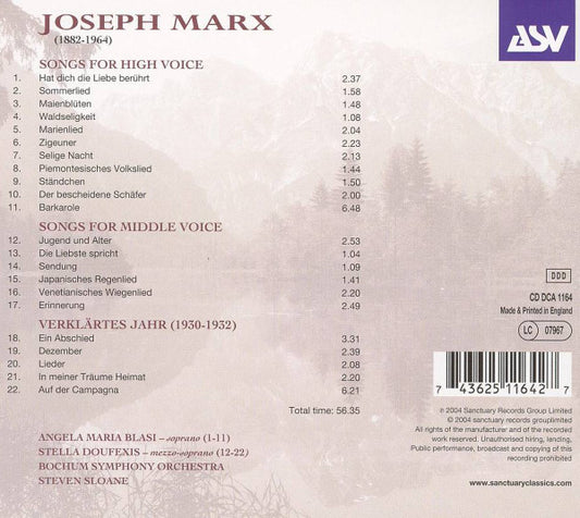 MARX: Orchestral Songs - Angela Maria Blasi, Stella Doufexis, Bochum Symphony Orchestra, Steven Sloane