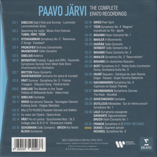 Paavo Jarvi: The Complete Erato Recordings (31 CDs)