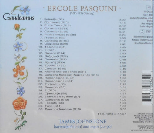 PASQUINI: Works For Harpsichord And Organ - James Johnstone