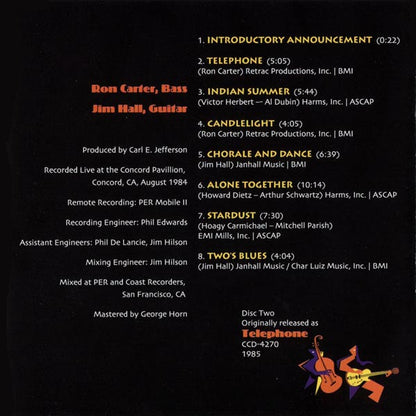 Ron Carter & Jim Hall: Telepathy (Live at Village West/Telephone) 2 CDs