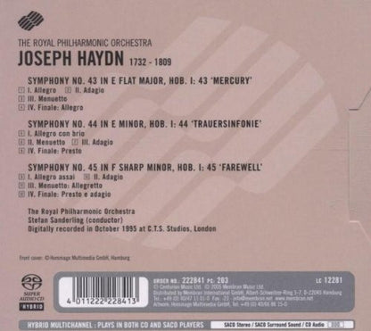 Haydn: Symphonies No. 43, 44 & 45 - Stefan Sanderling, Royal Philharmonic (Hybrid SACD)