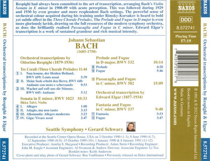 Bach: Orchestral Transcriptions by Respighi & Elgar - Seattle Symphony, Gerard Schwarz