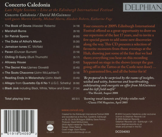 Late Night Sessions: Live At The Edinburgh International Festival - Concerto Caledonia