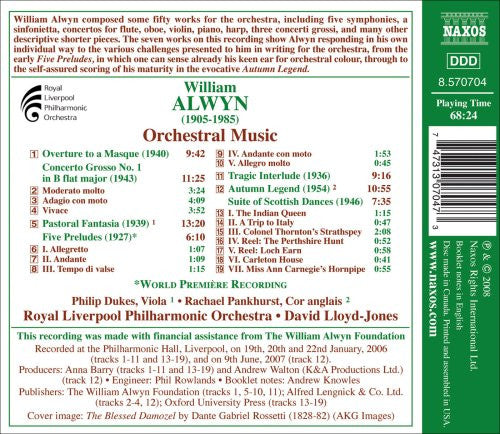 Alwyn: Concerto Grosso No. 1 / Pastoral Fantasia / 5 Preludes / Autumn Legend - Royal Liverpool Philharmonic Orchestra, David Lloyd-Jones